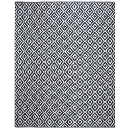 SAFAVIEH 8 x 10 ft. Large Rectangle Montauk Hand Woven Rug, Navy and Ivory MTK613C-8